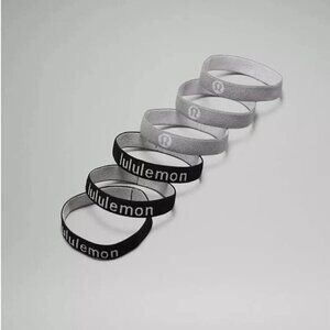 NWT Lululemon Flat Hair Elastics *6Pack - Black/Grey